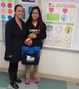 Congratulations Stephanie Pedroza, 7th grade student at Wheatley Community School, SAISD, our 3rd place winner in SAISDFoundation's 2017 Fiesta medal design competition. Miss Pedroza won gift of art supplies and her art teacher, Ms. Arce (not pictured) received an art grant. Pictured: Ms. Rodriguez, Wheatley's Instructional Dean and Stephanie Pedroza. ¡Viva Arts Education! ¡Viva Fiesta San Antonio!