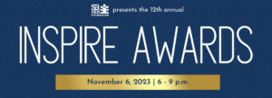 Inspire Awards Banner Photo featuring a Save the Date note for November 6, 2023