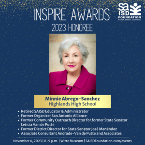 Image of one of the 2023 Inspire Award Nominees, Minnie Abrego-Sanchez