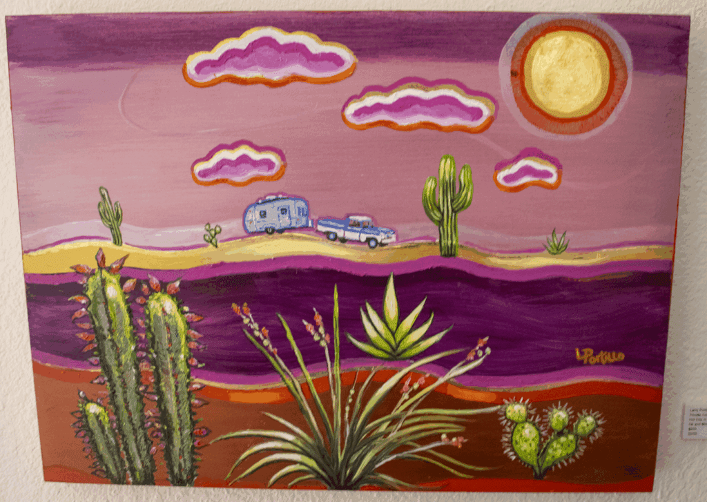 Larry Portillo - Private Collection of Dr. Ricardo Romo FT Alumni - Hot Day in July - Oil and Mixed Media - 600 - 5050