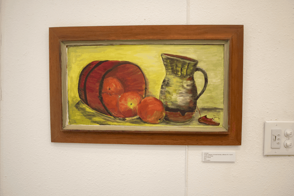 Unknown - Private Collection of Ernest Bromley -Jefferson Alumni - Apples and Pitcher - Oil on Canvas - 500 - FD
