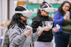 SAISD students using VR goggles for career exploration
