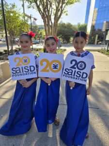 Bonham Academy folklorico dancers celebrating SAISD Foundation's 20th anniversary.