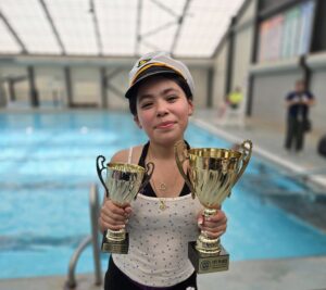 SAISD middle school students test cardboard boats during the district's first Cardboard Boat Regatta.